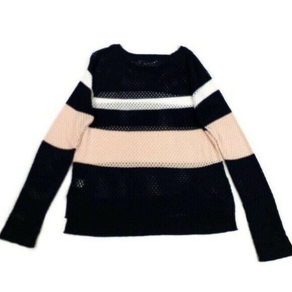 RD Style Stitch Fix Arsenal Tri Color Long Sleeve Fish Net Sweater Womens M 90's - Picture 7 of 11